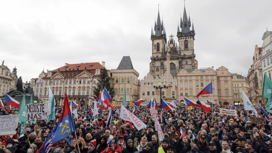 Češka, maske, protesti, Prag