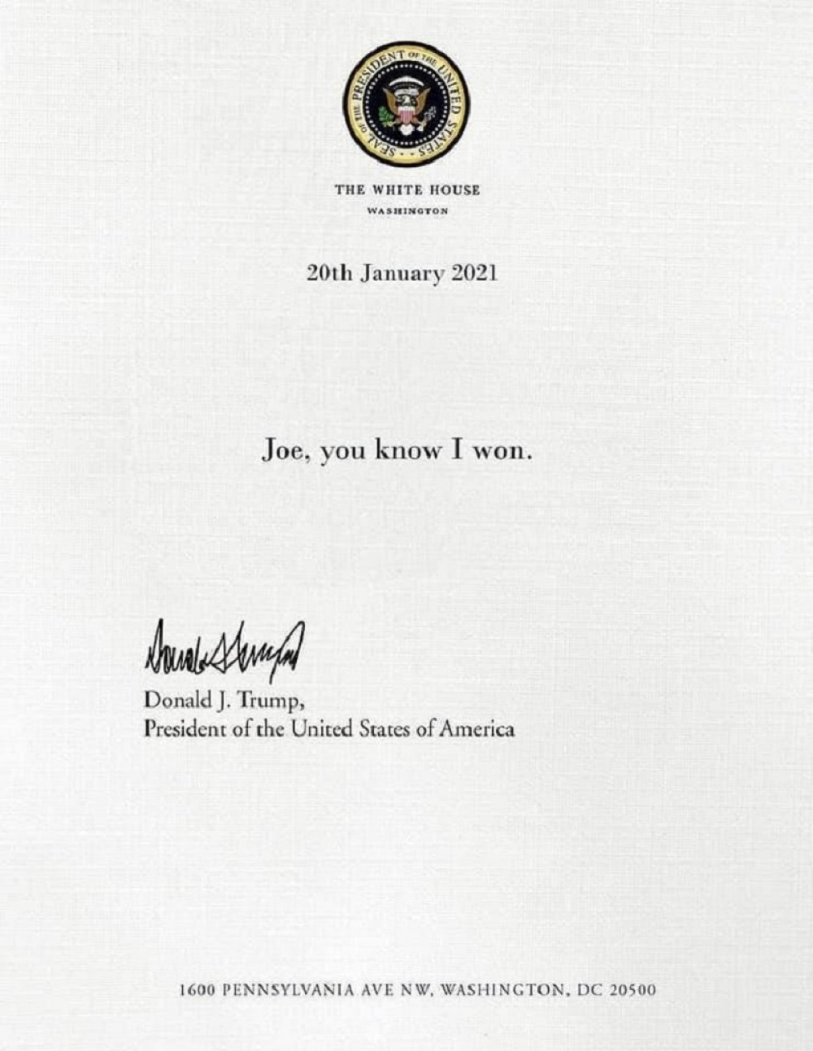 Trampovo pismo Bajdenu 