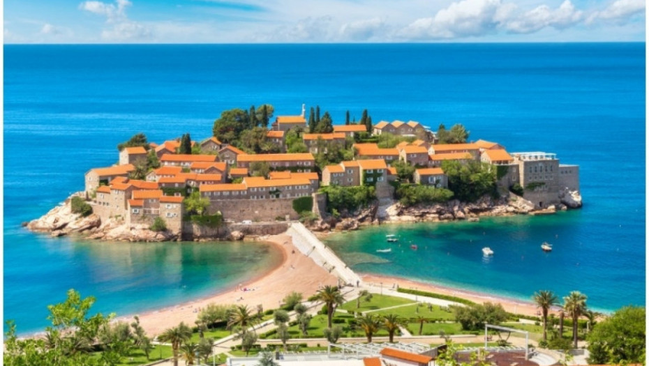 crna gora, hotel, sveti stefan, more, grad