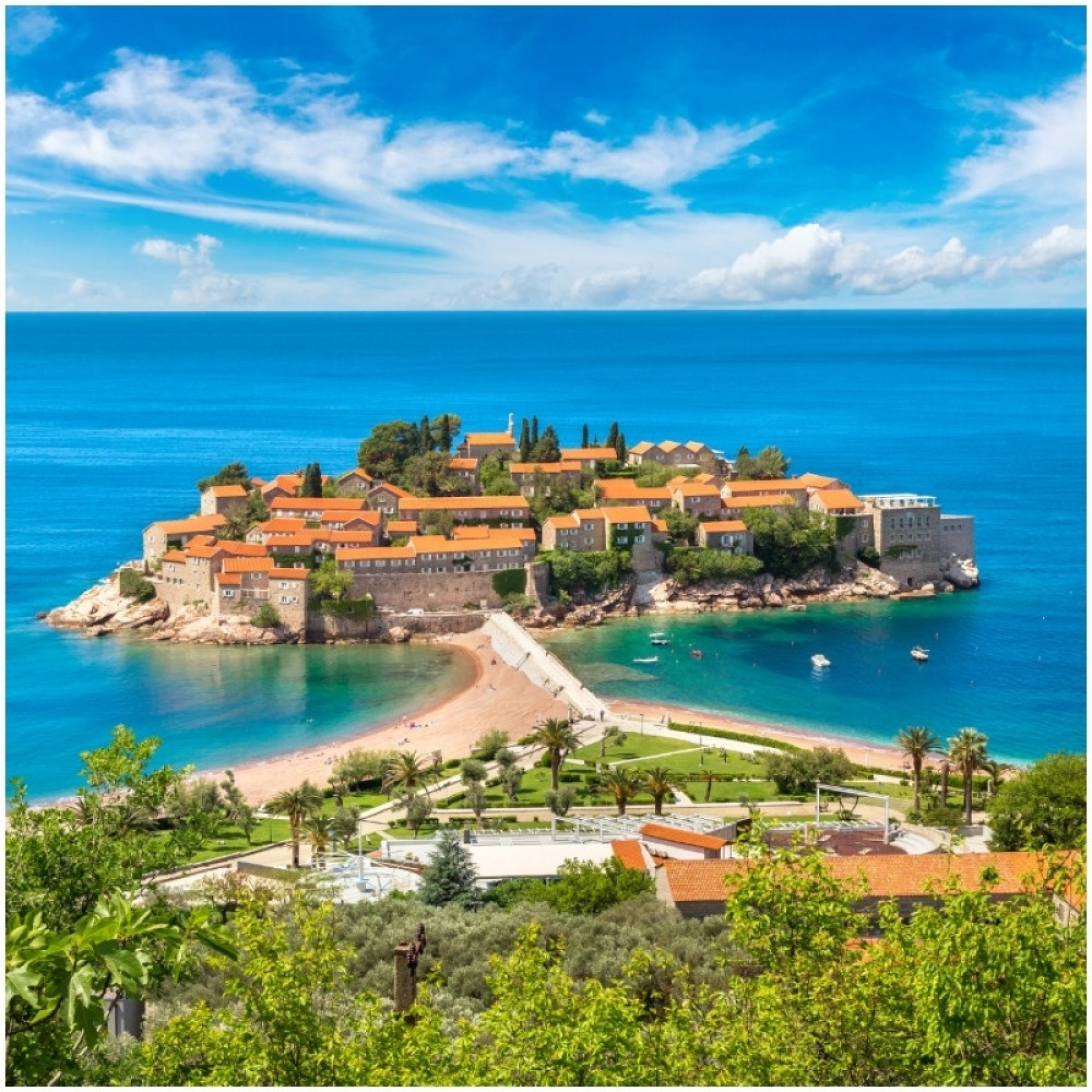 crna gora, hotel, sveti stefan, more, grad
