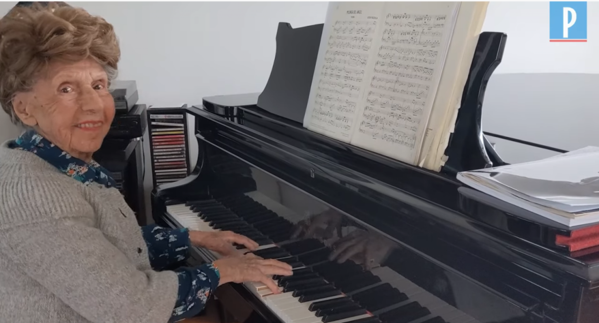 baka svira klavir, pijanistkinja, 106 godina