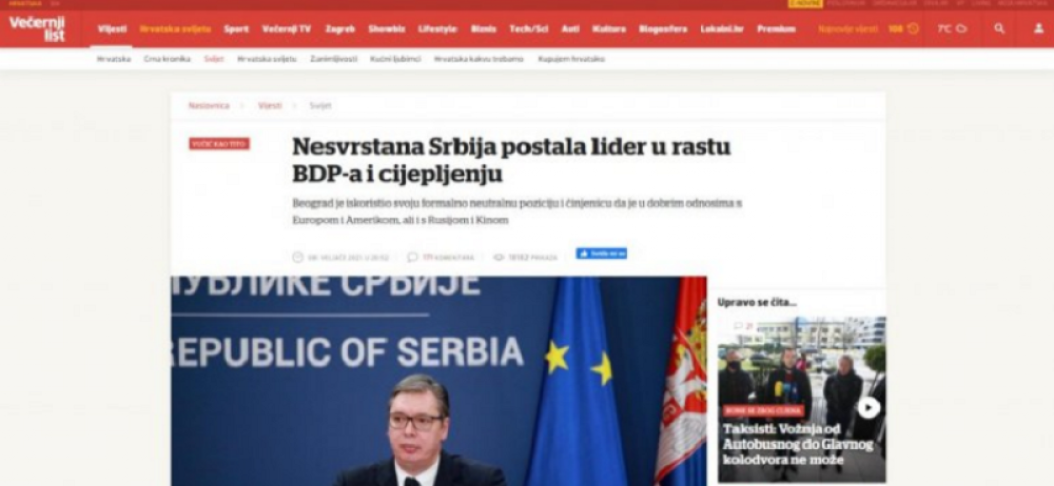 večernji list, objava