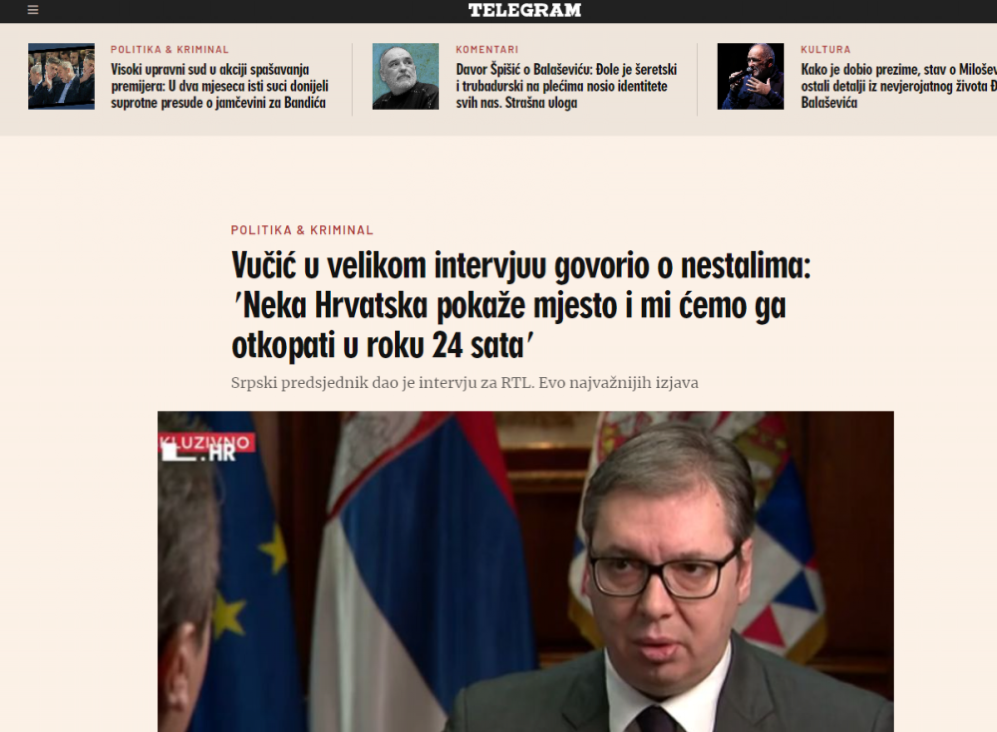 Vučić intervju 