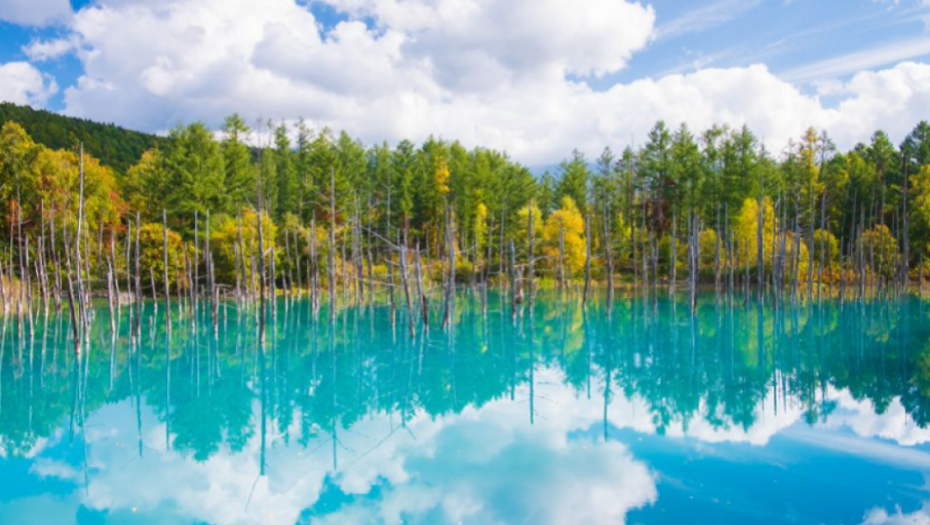 plavo jezero, japan, voda