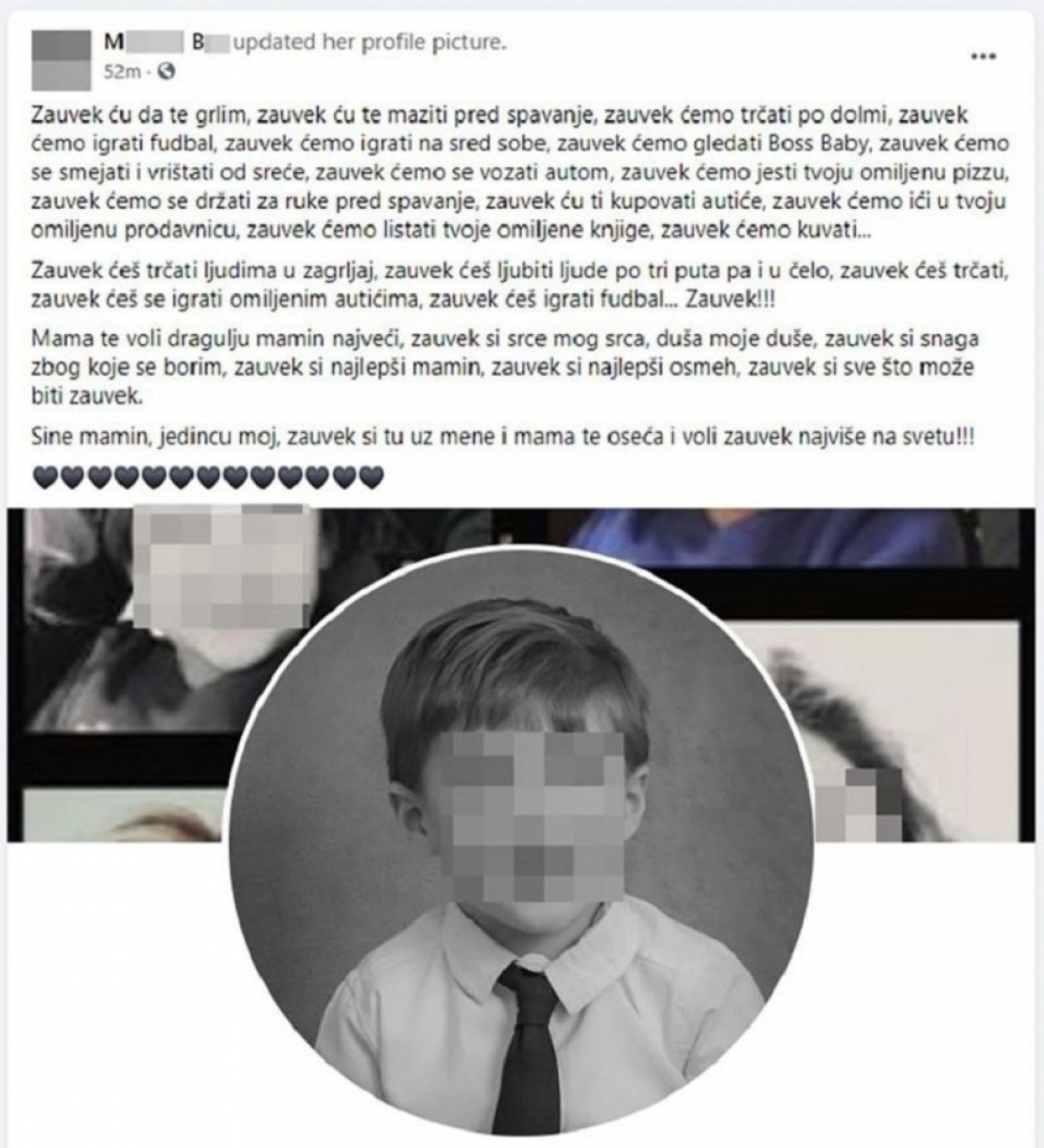 Potresni status majke dečaka