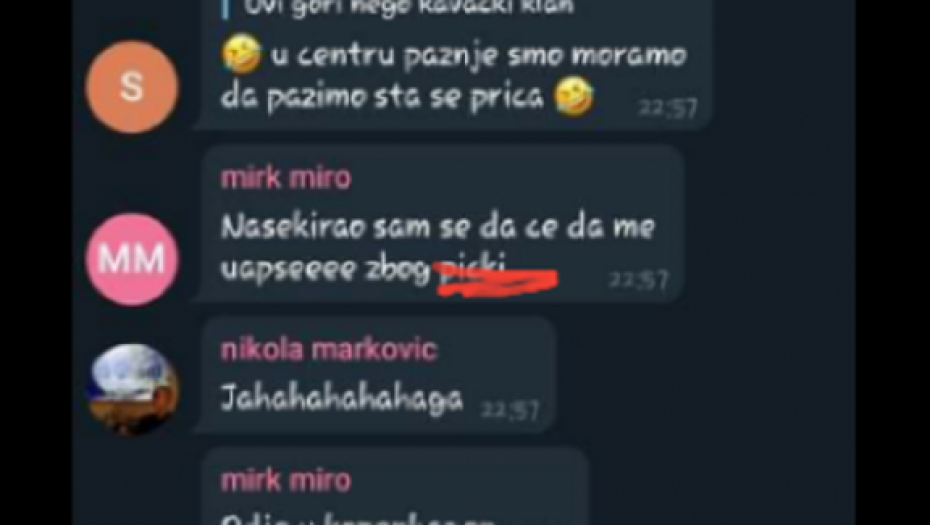 Prepiska sa aplikacije Telegram 