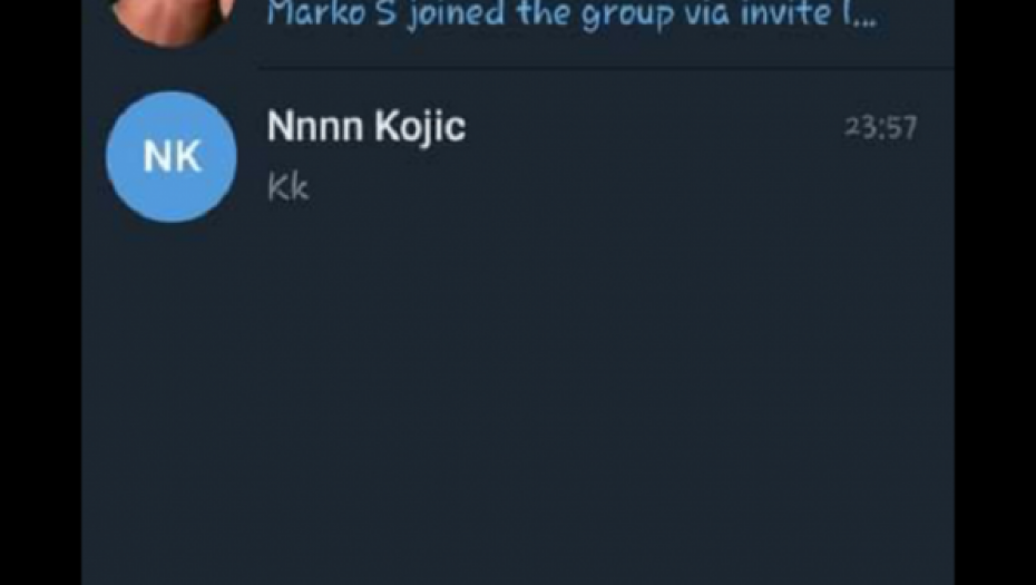 Prepiska sa aplikacije Telegram 