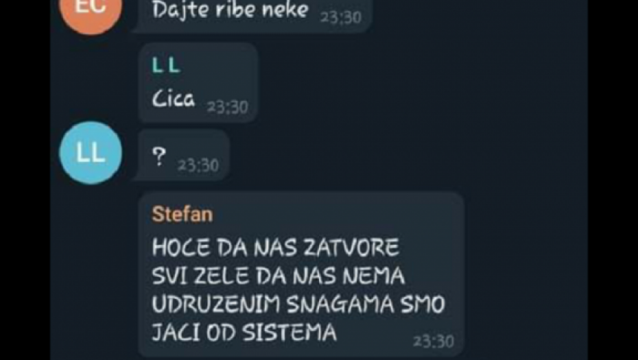 Prepiska sa aplikacije Telegram 