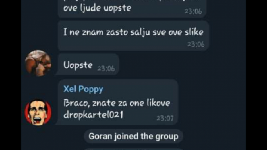 Prepiska sa aplikacije Telegram 