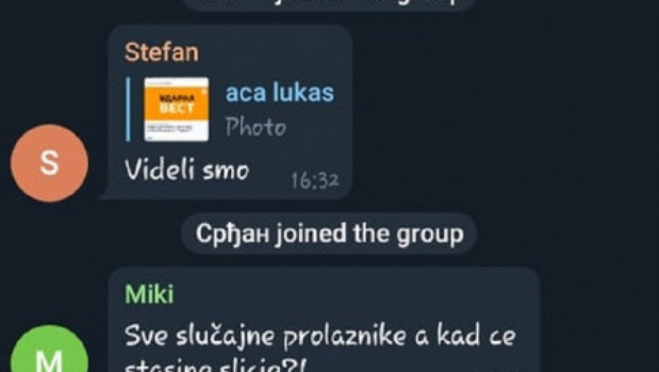 Prepiska sa aplikacije Telegram 