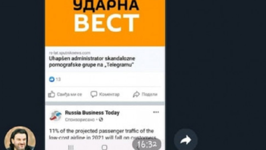 Prepiska sa aplikacije Telegram 