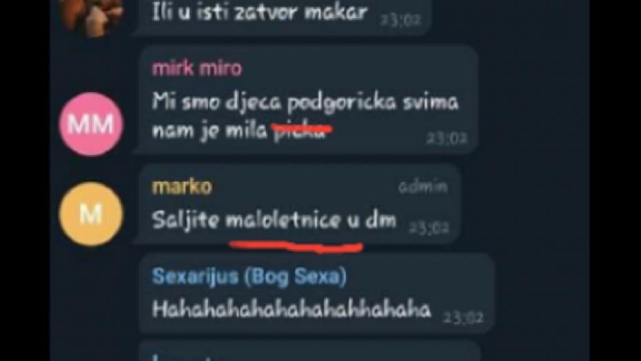 Prepiska sa aplikacije Telegram 