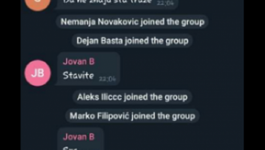 Prepiska sa aplikacije Telegram 