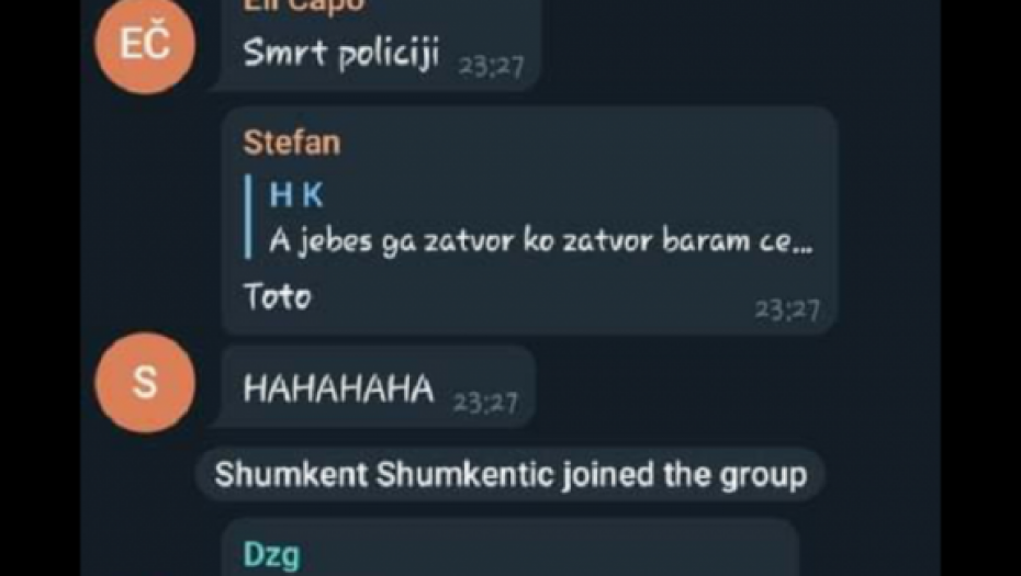 Prepiska sa aplikacije Telegram 