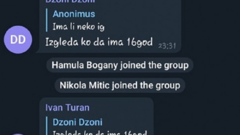 Prepiska sa aplikacije Telegram 