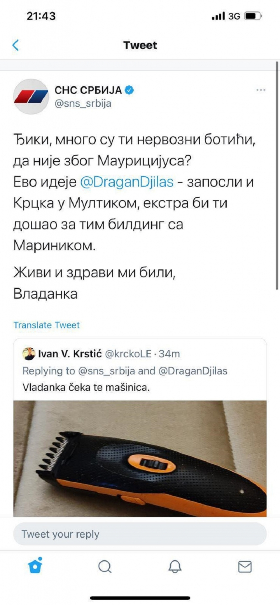 pretnje Vladanki Malović