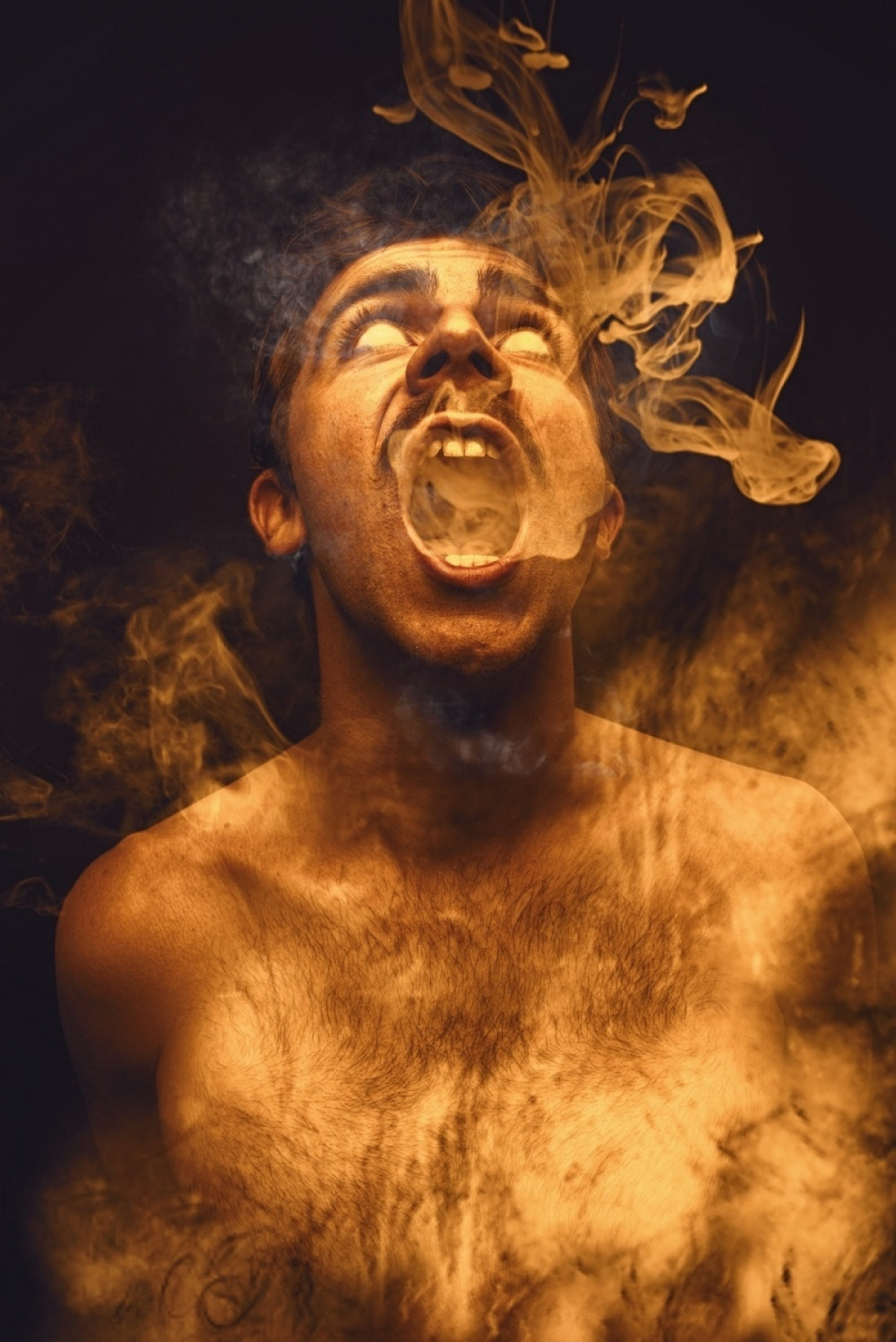 vatra, čovek koji gori