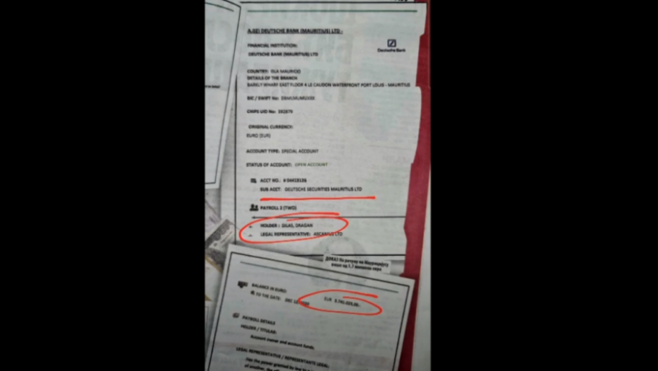 Dragan Đilas banka Mauricijus