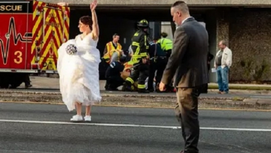 venčanje, bračni par, policija