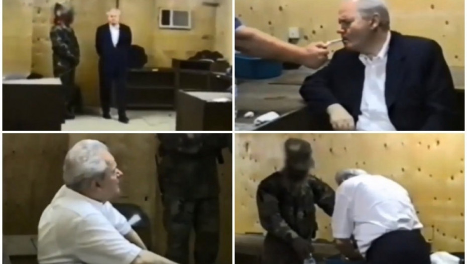 POSLEDNJI SNIMAK PRE ODLASKA U HAG Sloba zapalio cigaretu i zbijao šale sa vojnicima! (VIDEO)