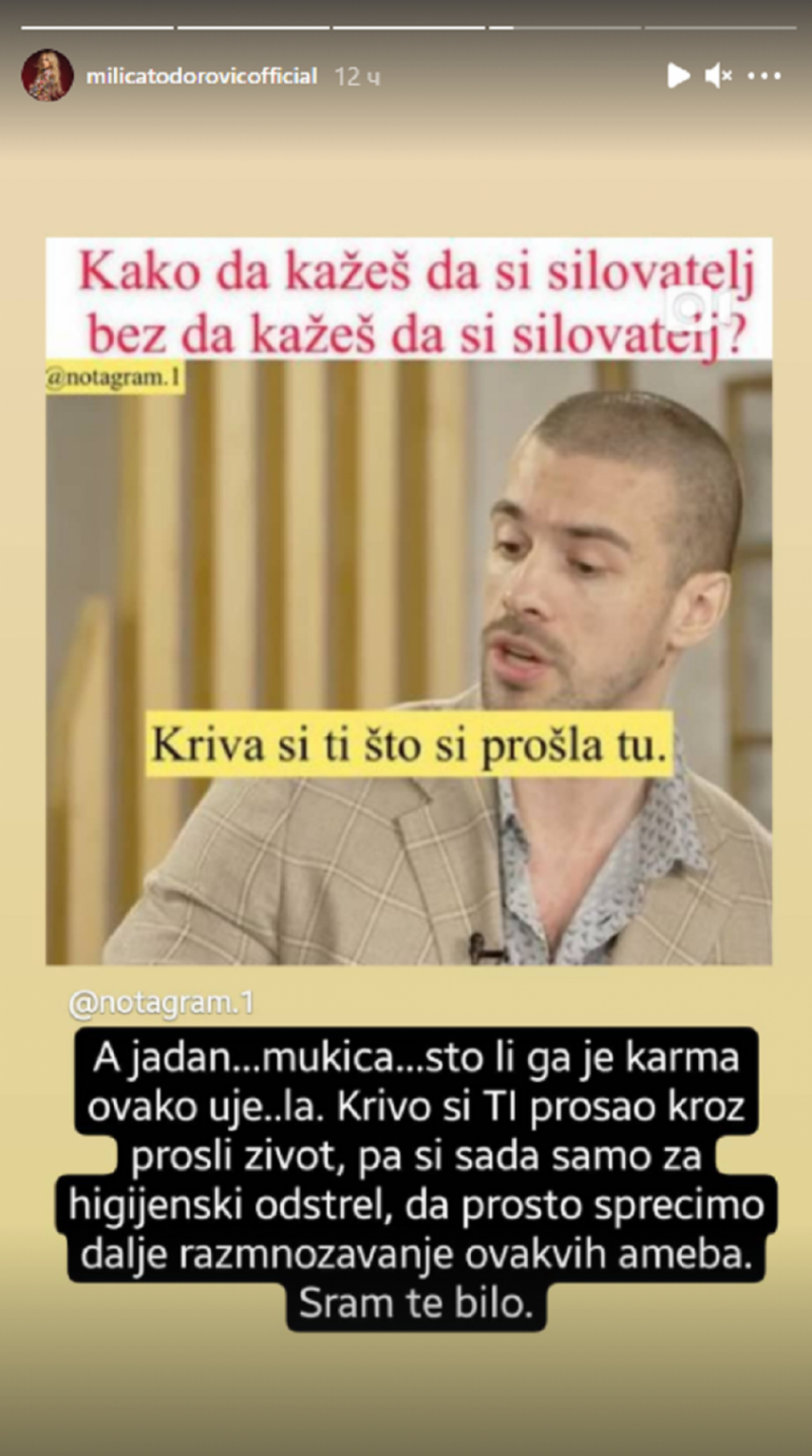 TI SI SAMO ZA ODSTREL! Milica Todorović žestoko isprozivala jutjubera koji je okrivio žene za silovanje, pevačica nije birala reči! (FOTO)