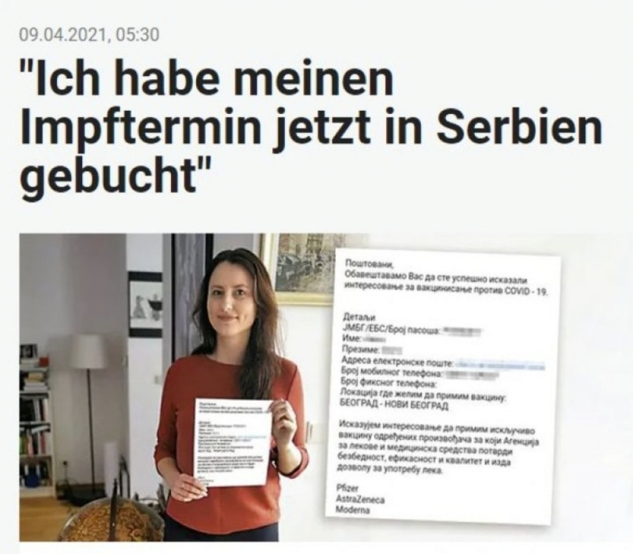 Austrijske novine o imunizaciji u Srbiji