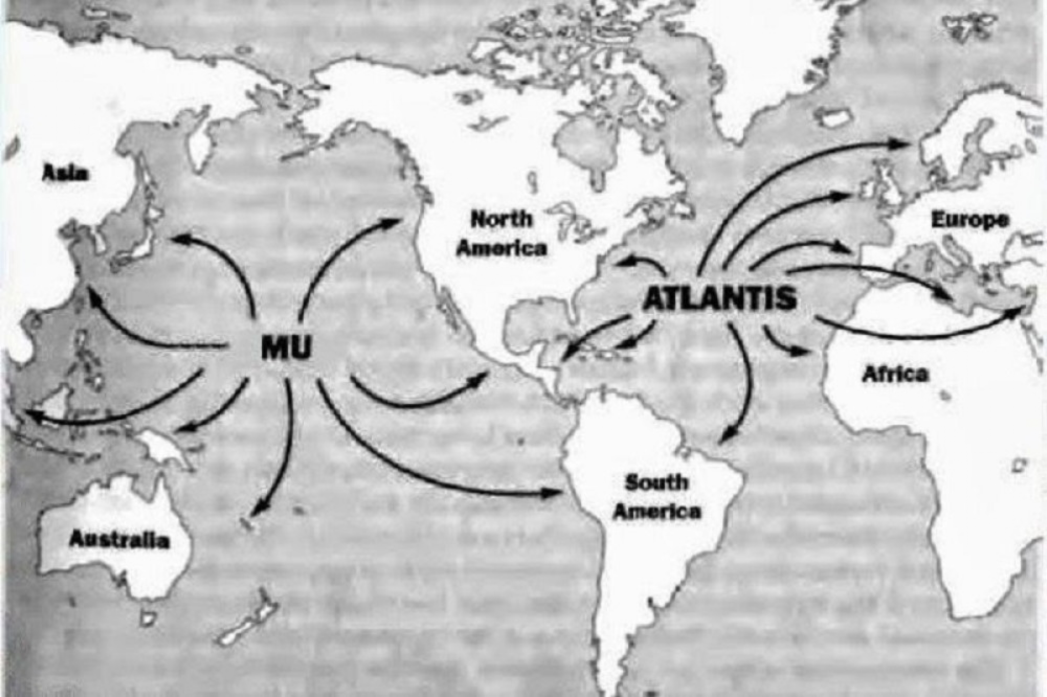 izgubljeni kontinenti, mu, karta sveta
