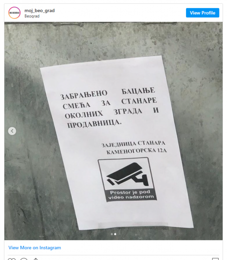 PAZI SE - NEKO TE GLEDA: Na beogradskom kontejneru osvanulo upozorenje - samo najhrabriji smeju da priđu ovoj metalnoj kanti!