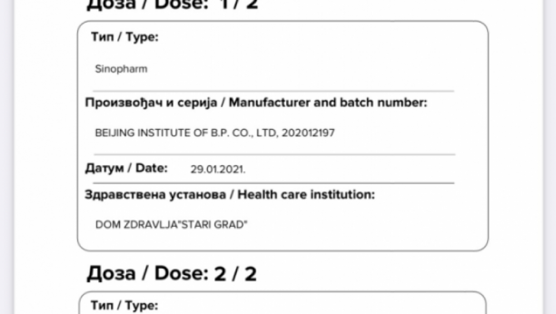 DOKUMENT NOVOG DOBA Evo kako izgleda digitalni sertifikat o vakcinaciji i kako ga možete preuzeti (FOTO)