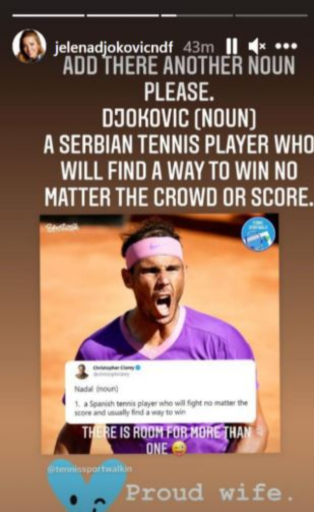 AMERIKANAC HVALIO NADALA, A ONDA SE JAVILA JELENA! Noletova supruga poslala snažnu poruku! (VIDEO)