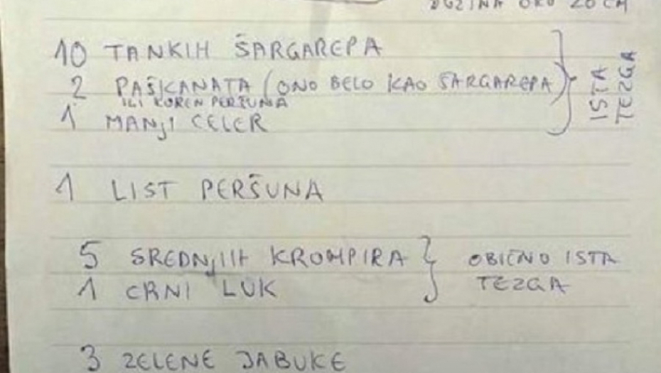 "KARFIOL - ONO BELO!" Žena poslala muža na pijacu, zbog spiska koji mu je dala smeje se cela Srbija!