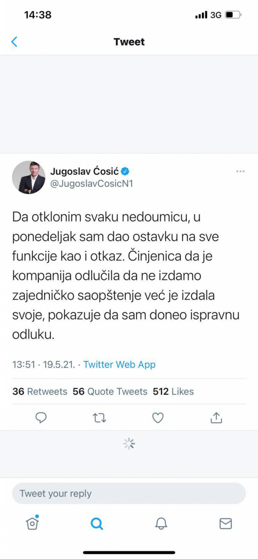 Jugoslav Ćosić više nije direktor N1, evo ko je zauzeo njegovo mesto