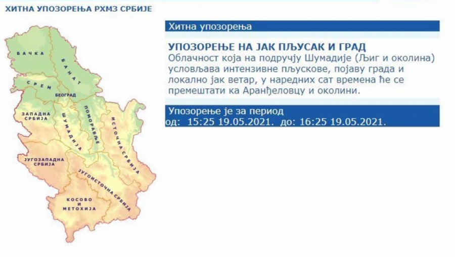 RHMZ upozorava: Pripremite se za nevreme
