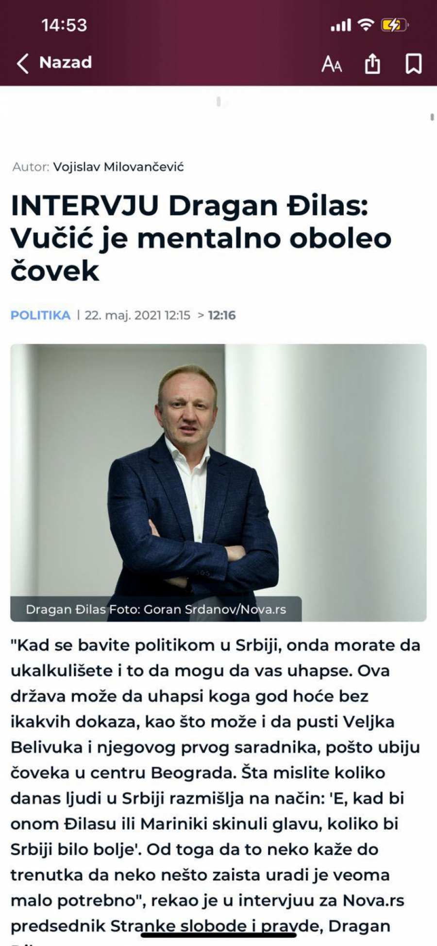 ĐILAS OČAJAN JER GA NAROD NEĆE Izgovorio najsramniju stvar na svetu: Vučić je mentalno oboleo jer obilazi radove na bolnicama u 11 uveče!