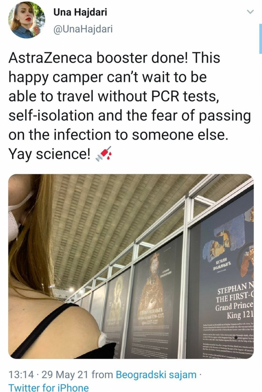 NUŽDA ZAKON MENJA Albanska novinarka, koja je brutalno izvređala predsednika Vučića, vakcinisala se u Beogradu! (FOTO)