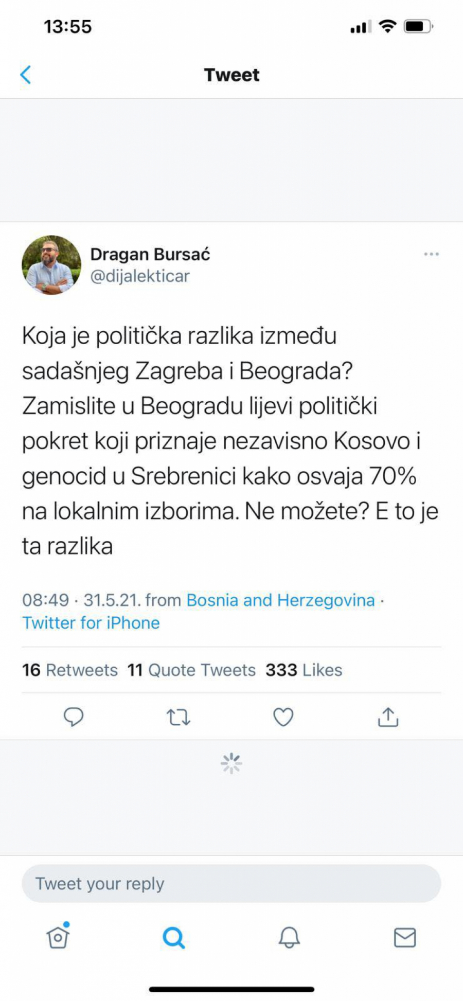 BURSAĆ JADIKUJE Treba im opozicija koja će priznati genocid u Srebrenici i nezavisno Kosovo!