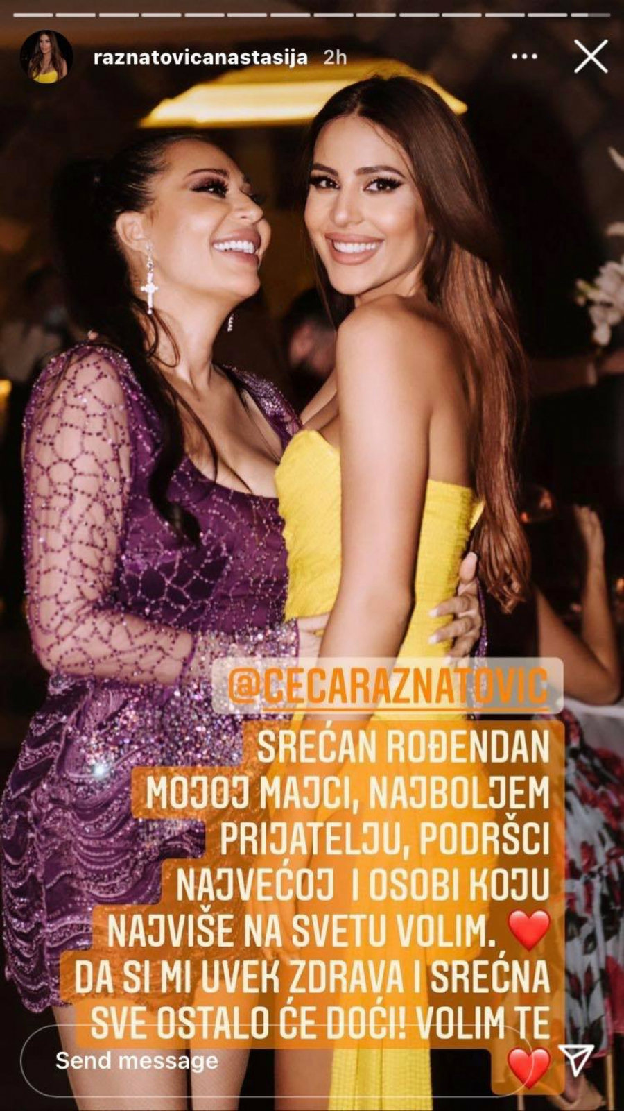 SVETLANA RAŽNATOVIĆ DANAS SLAVI ROĐENDAN Anastasija majci uputila reči koje su proslavljenu pevačicu dirnule odmah iza ponoći (FOTO)