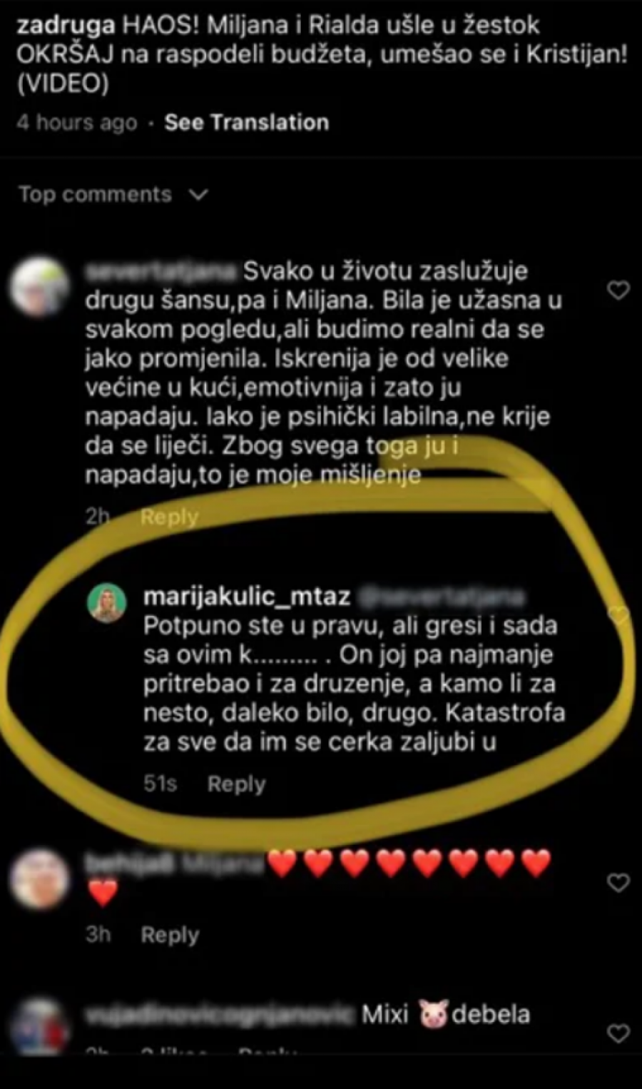 ONA JE PSIHIČKI LABILNA, NE KRIJE DA SE LEČI! Oglasila se Marija Kulić nakon Miljaninog skandaloznog ponašanja sa Zadrugovizije, poručila ćerki samo jedno! (FOTO)