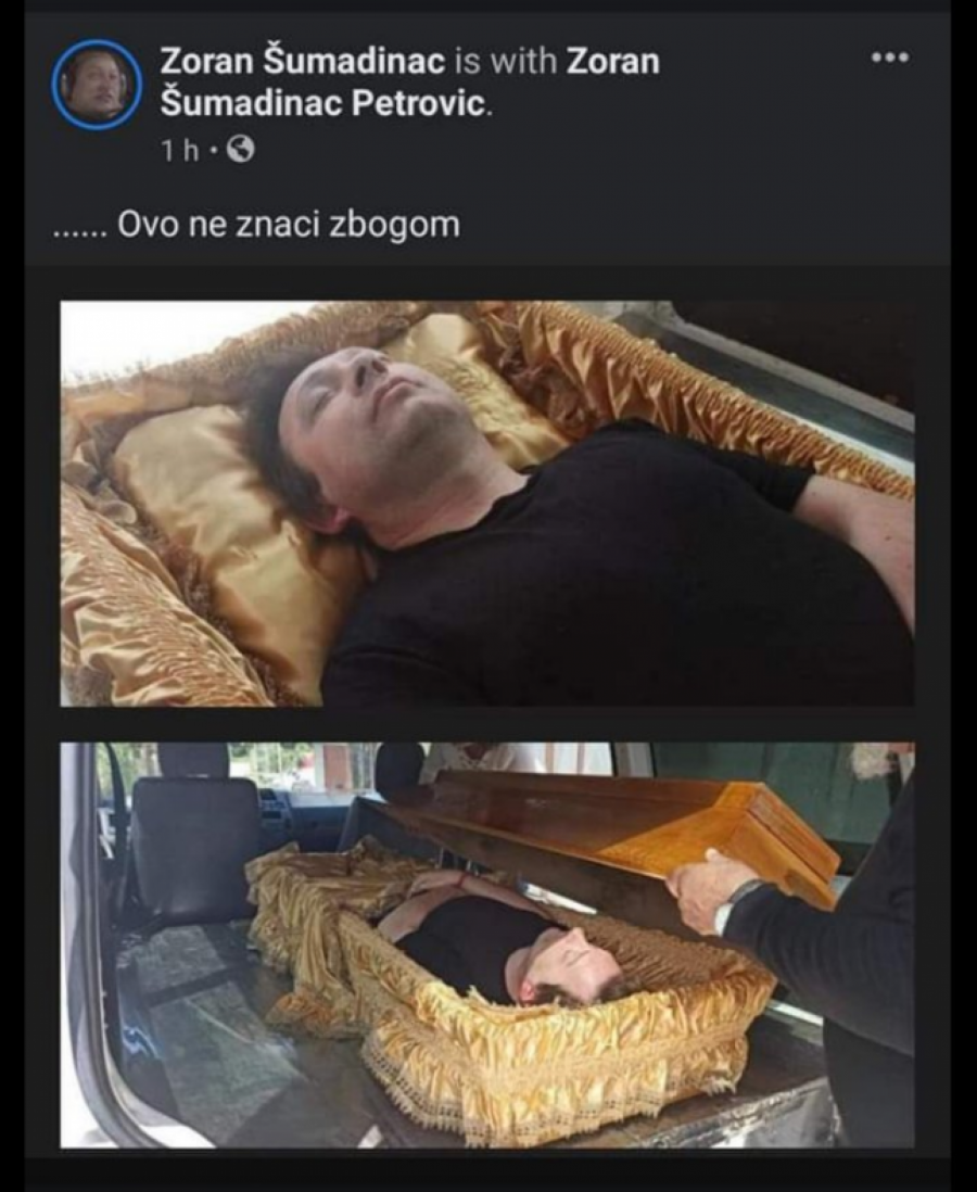 BIZARNIJE OD OVOGA NE MOŽE Zokija Šumadinca slikali u mrtvačkom sanduku?! (FOTO)