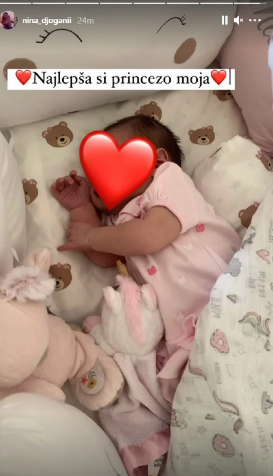 PRVA FOTKA MALE MIJE IZ PORODIČNOG DOMA Lunina i Markova ćerka stigla u svoj čarobni rozi kutak (FOTO)