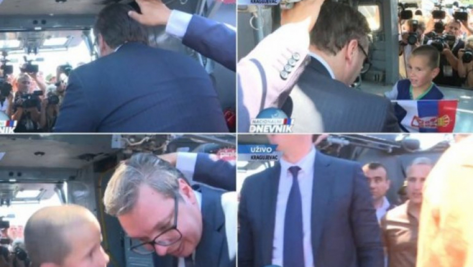 Dok je Vučić pričao sa dečakom koji je bio u helikopteru, nije slutio da je u opasnosti, a onda je pripadnik Kobri sačuvao glavu predsedniku