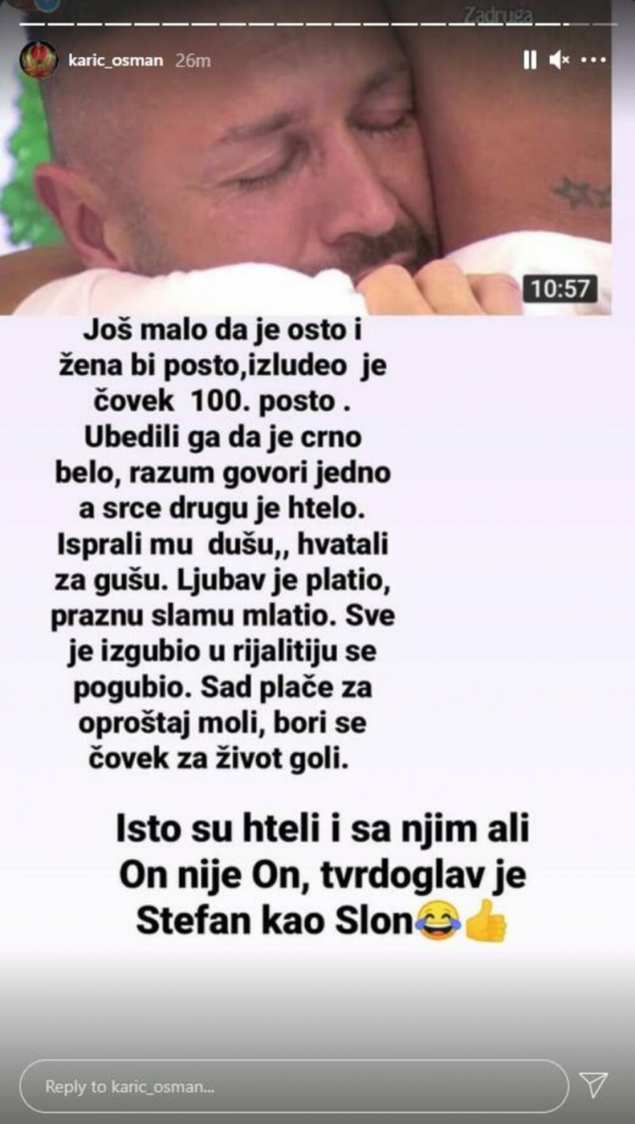 BEZ DLAKE NA JEZIKU! Osman Karić se javno podsmeva Nenadu, o ovoj poruci Stefanovog oca svi bruje, a sada je jasno i zašto (FOTO)