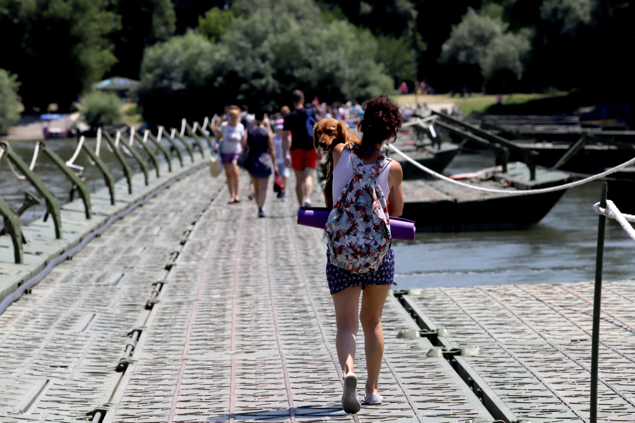 POLA GRADA DOŠLO U BEOGRADSKU OAZU Preko pontonskog mosta do plaže, gde je atmosfera kao na moru