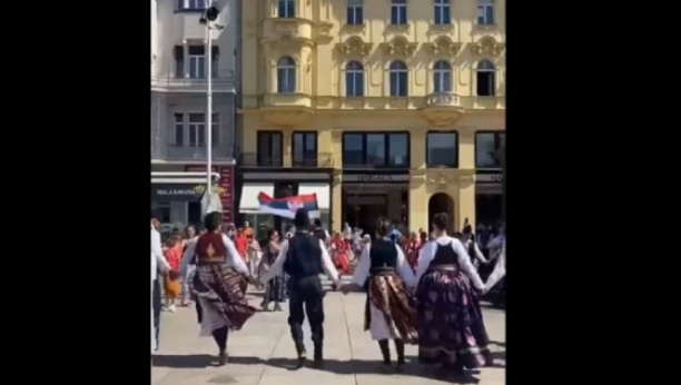 UŽIČKO KOLO I SRPSKA ZASTAVA USRED ZAGREBA Na sve strane su srpske šubare... (FOTO/VIDEO)