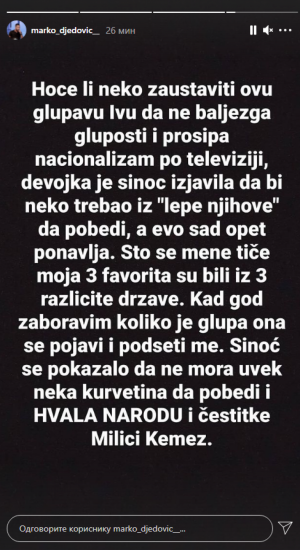 NE MORA UVEK KU*VETINA DA POBEDI! Marko Đedović isprozivao Ivu jer širi nacionalizam, nikad brutalnije opleo po Grgurićevoj i njenom plasmanu u Zadruzi (FOTO)