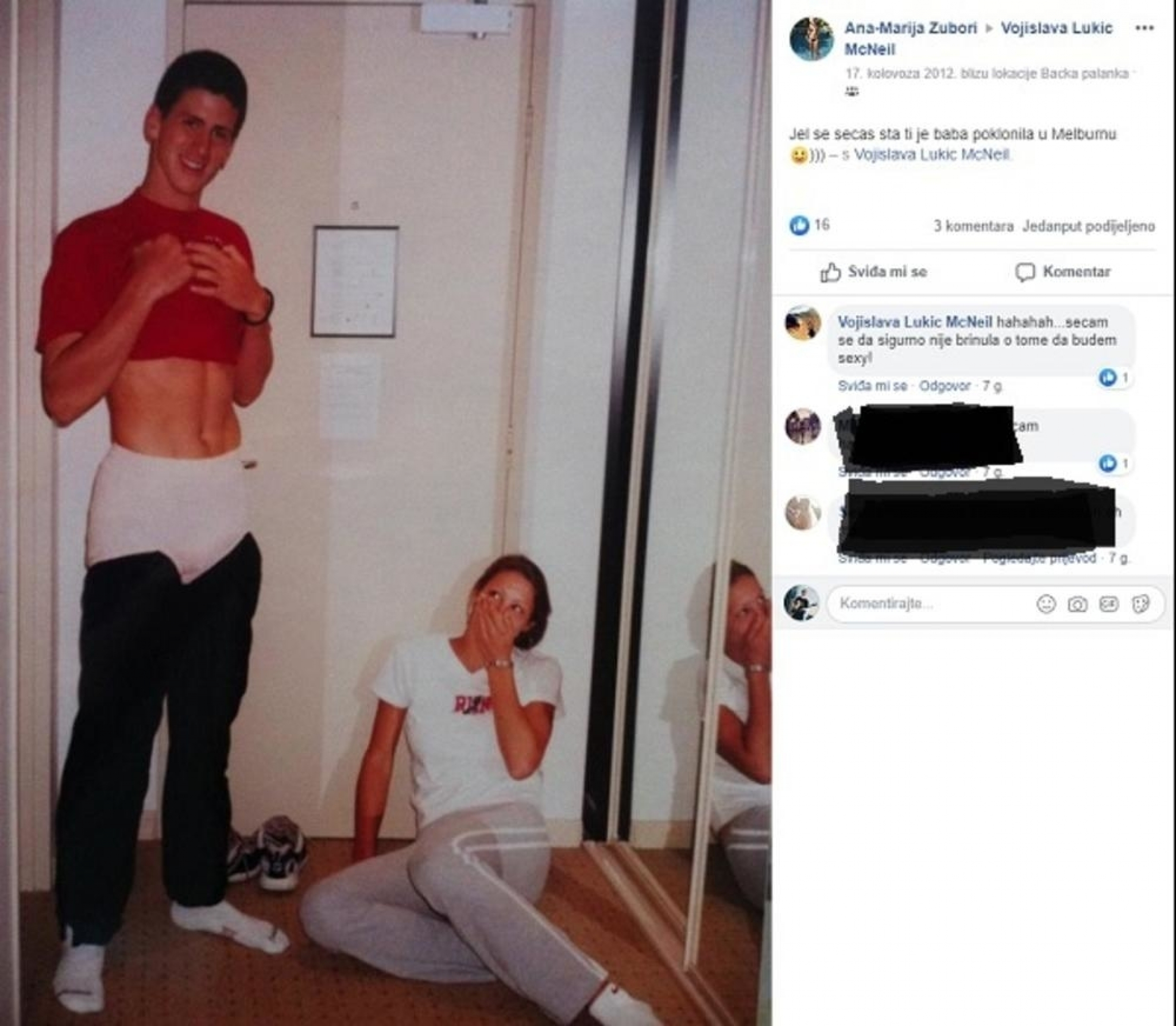 JELENA BOLJE DA NE VIDI OVO Đoković je svukao pantalone, a ona je vrisnula od šoka (FOTO)