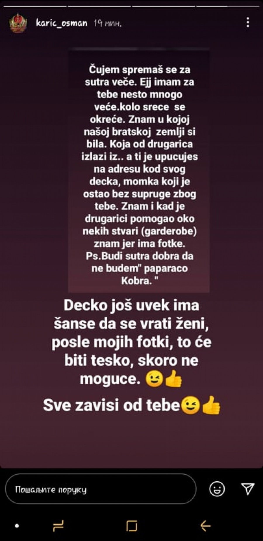 ŠOK! OSMAN KARIĆ PRETI TARI SIMOV? Stefanov otac tvrdi da ima kompromitujuće fotografije!