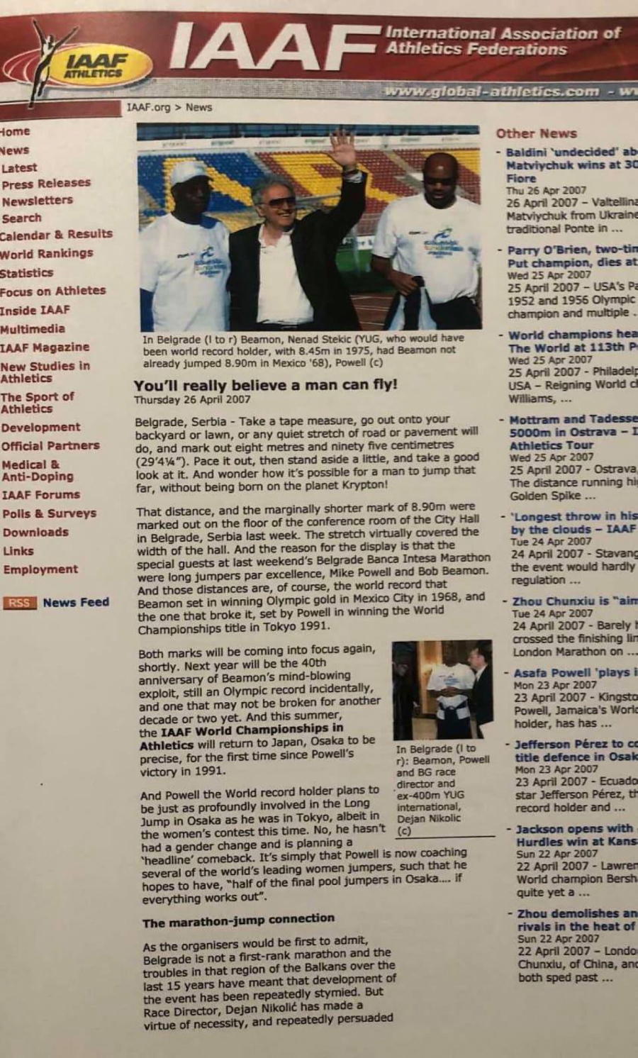 SLIKA KOJA JE OBIŠLA SVET Nikolić: Tri legende skoka u dalj nikada se pre toga nisu srele zajedno!