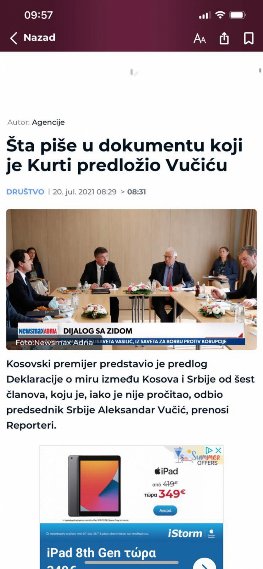 ĐILASOV SAJT NASTAVLJA DA PODRŽAVA KURTIJA Promovišu tzv. deklaraciju kojom se Srbija tera da prizna lažnu državu! (FOTO)