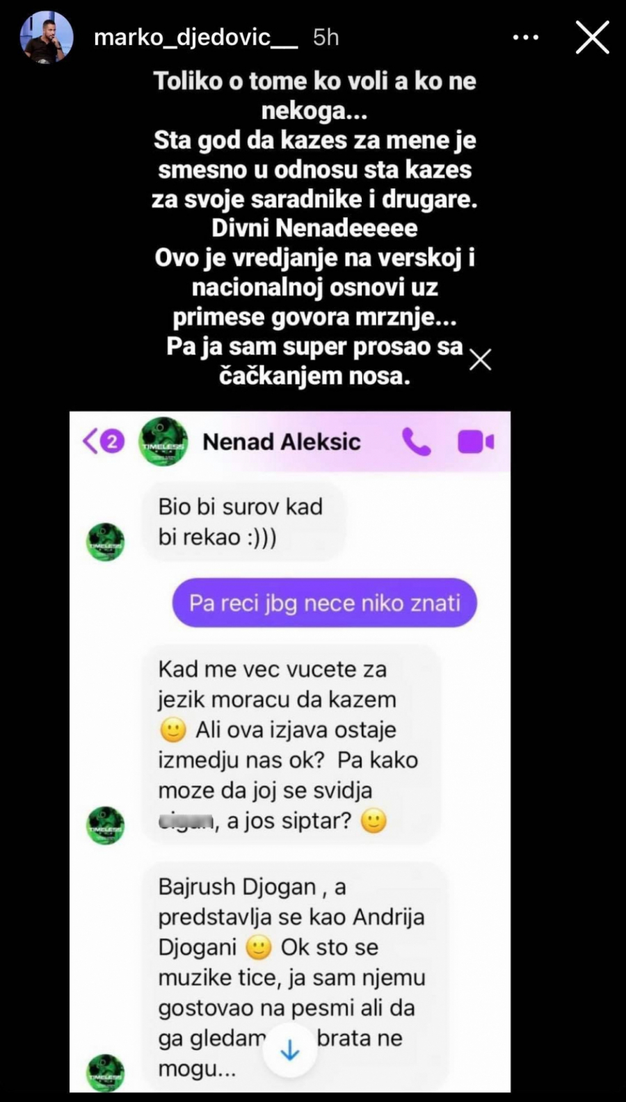 JEZIVE UVREDE! ŠA ISPROZIVAO ĐOGANIJA NA VERSKOJ OSNOVI Isplivala prepiska u kojoj reper pogrdno govori o kolegi! (FOTO)